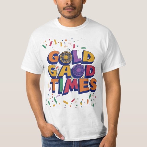 Sure here is a t_shirt design with the text Gold