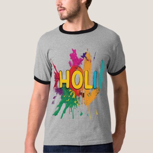 Sure here is a t_shirt design with the text Holi