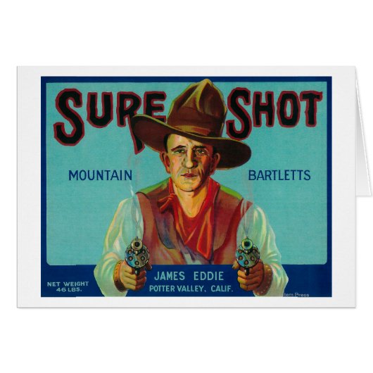 Sure Shot Pear Crate LabelPotter Valley, CA Cards (Front Horizontal)