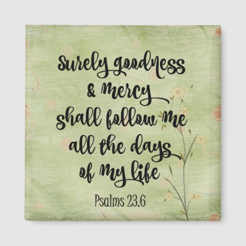 Surely Goodness and Mercy Bible Verse Psalms Magnet