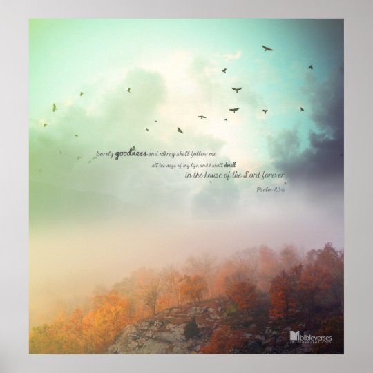 Surely Goodness and Mercy will follow you Poster | Zazzle.com