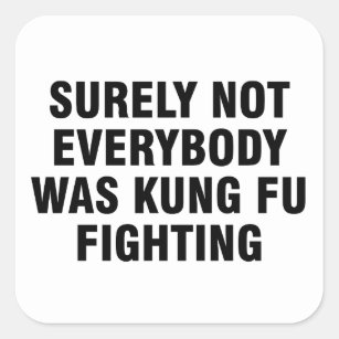 Surely not everybody was kung fu fighting square sticker