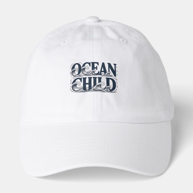 Surf Aesthetic Ocean Child Wave Graphic Hat (Front)