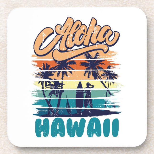Surf - Aloha Hawaii Beverage Coaster (Front)