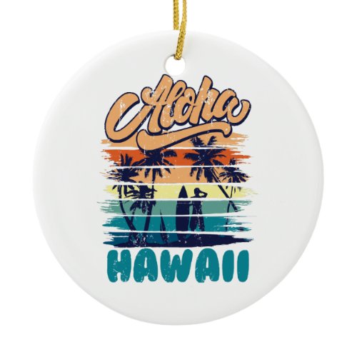 Surf - Aloha Hawaii Ceramic Ornament