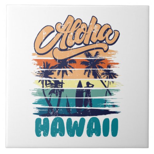 Surf _ Aloha Hawaii Ceramic Tile