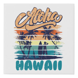 Surf - Aloha Hawaii Faux Canvas Print