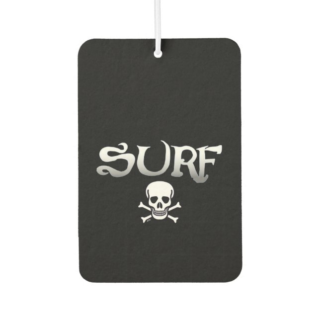 Surf and skull black car air freshener (Front)