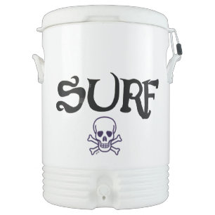 Surf and Skull black Igloo beverage cooler 2 side