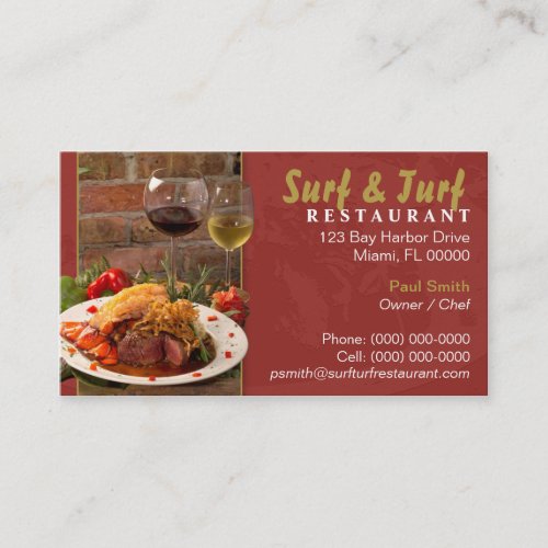 Surf and Turf Restaurant Business Card