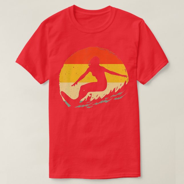 Surf Art For Women Girls Beach Surfer Hawaiian Wav T-Shirt (Design Front)