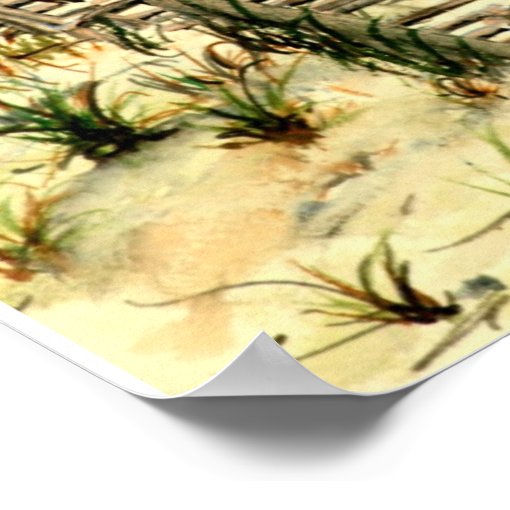 surf art surfboards and sand dunes San Diego Poster Zazzle