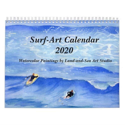Surf_Art Watercolor Paintings Calendar 2020