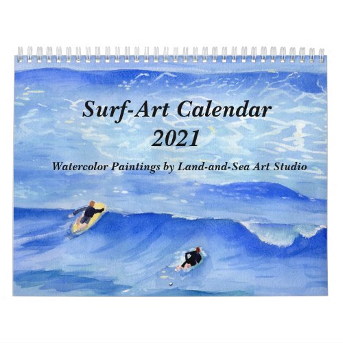 Surf_Art Watercolor Paintings Calendar 2021