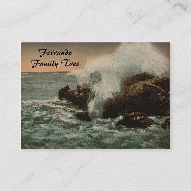 Surf at Ventimiglia, Liguria, Italy Business Card (Front)