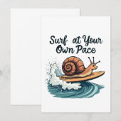 Surf At Your Own Pace Funny Surfing Snail (Front/Back)