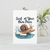 Surf At Your Own Pace Funny Surfing Snail (Standing Front)