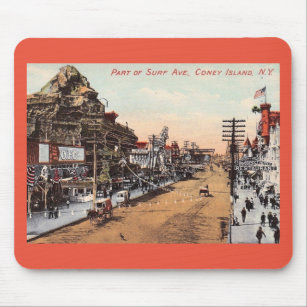 Surf Ave., Coney Island, New York Vintage Mouse Pad