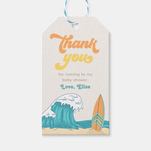 Surf Baby Shower Favor Tag | Baby Shower Thank You
