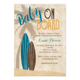 Surf Baby Shower Invitation with Surfboards