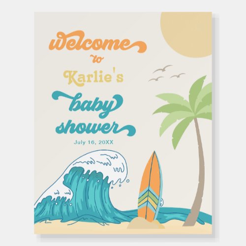 Surf Baby Shower Welcome Sign