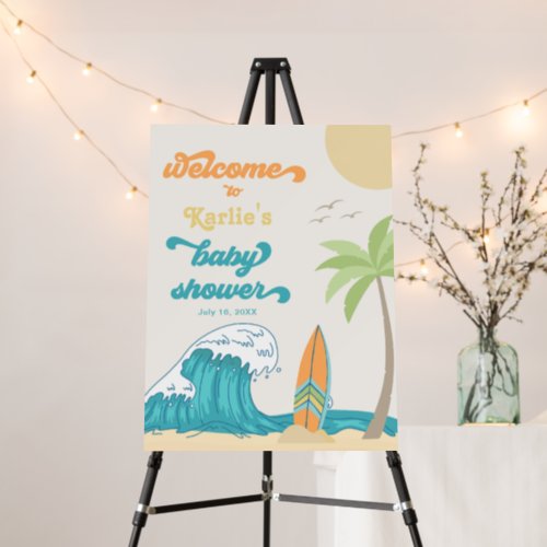 Surf Baby Shower Welcome Sign