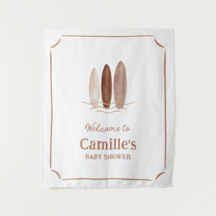 Surf Baby Shower Welcome Sign Tapestry