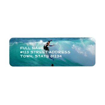Surf Background Return Address Label by WindsurfingGifts at Zazzle