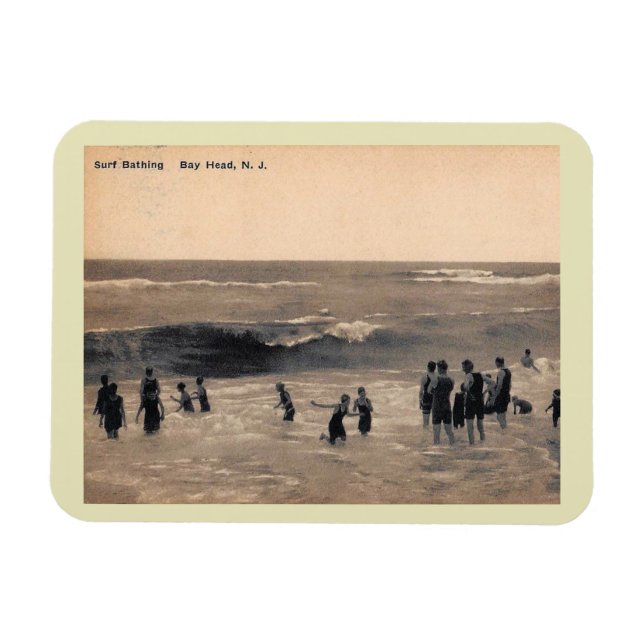 Surf Bathing, Bay Head NJ, Vintage  Magnet (Horizontal)