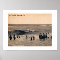 Surf Bathing, Bay Head NJ, Vintage