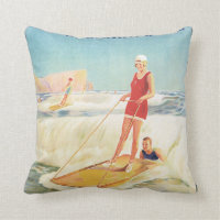 Surf Bathing in South Africa Vintage Travel Poster