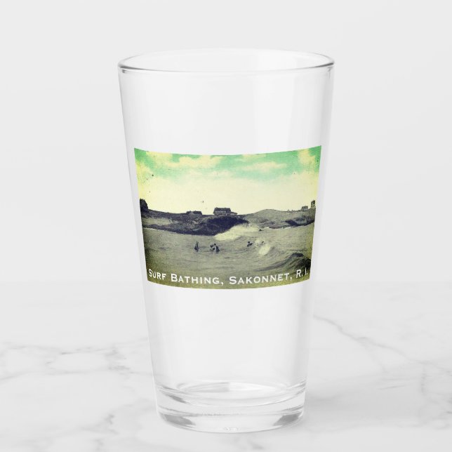 Surf Bathing, Warren's Point Beach, Little Compton Glass (Front)