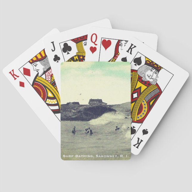 Surf Bathing, Warren's Point Beach, Little Compton Poker Cards (Back)