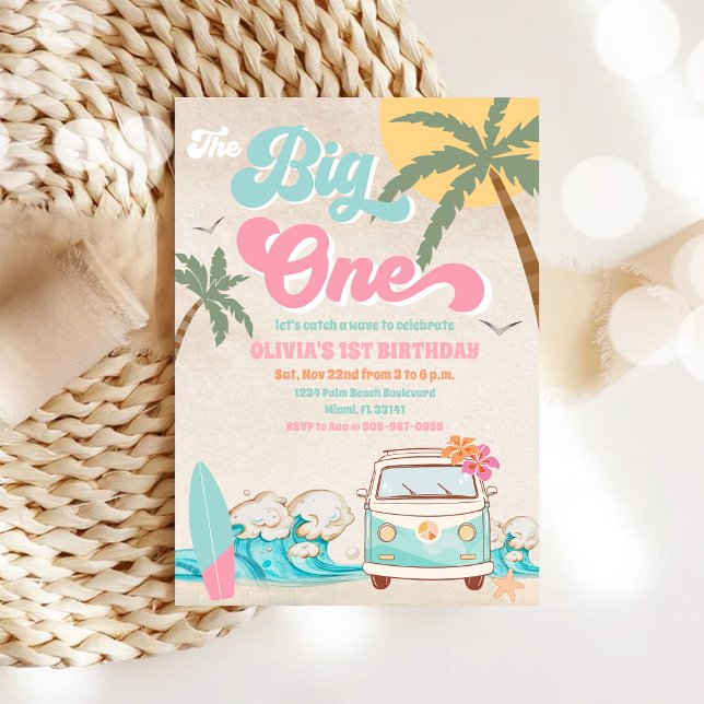 Surf Beach 1st Birthday Invitation (Creator Uploaded)