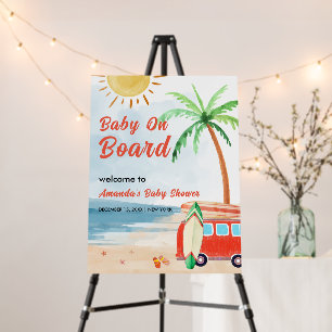 Surf Beach Baby On Board Baby Shower Welcome Sign