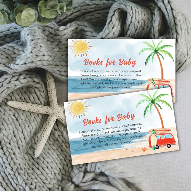Surf Beach Baby On Board Books for Baby Shower  Enclosure Card (Surf Beach Baby On Board Books for Baby Shower Enclosure Card)