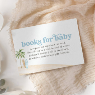 Surf Beach Baby Shower Books for Baby Enclosure Card