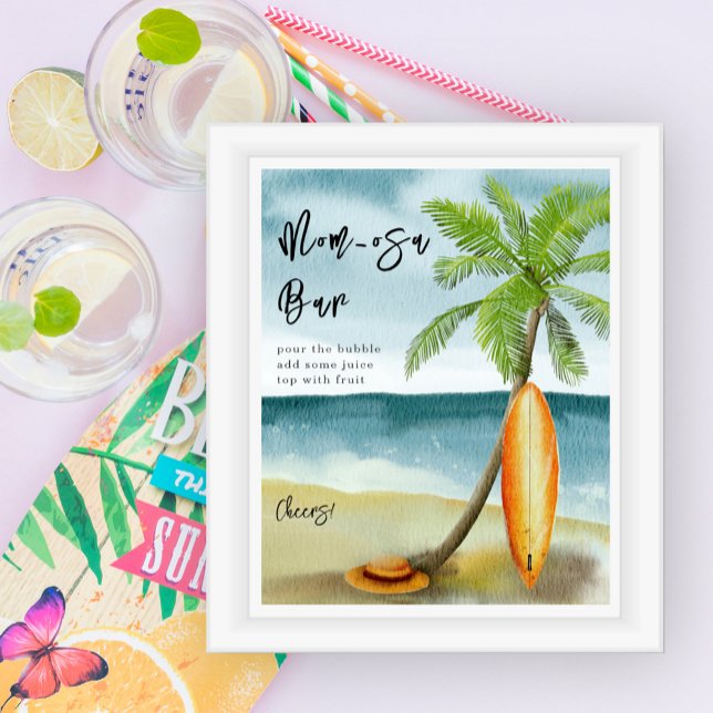 Surf beach baby shower - mom-osa bar poster (Creator Uploaded)
