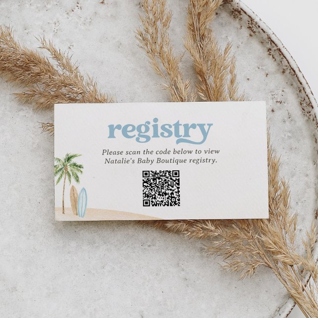 Surf Beach Baby Shower Registry Enclosure Card (Creator Uploaded)