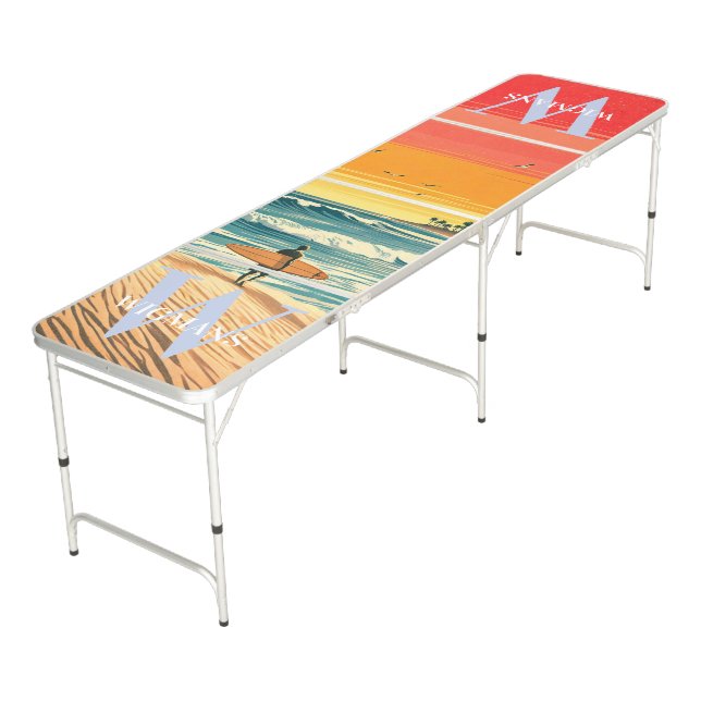 Surf Beach Beer Pong Table  (Angled)