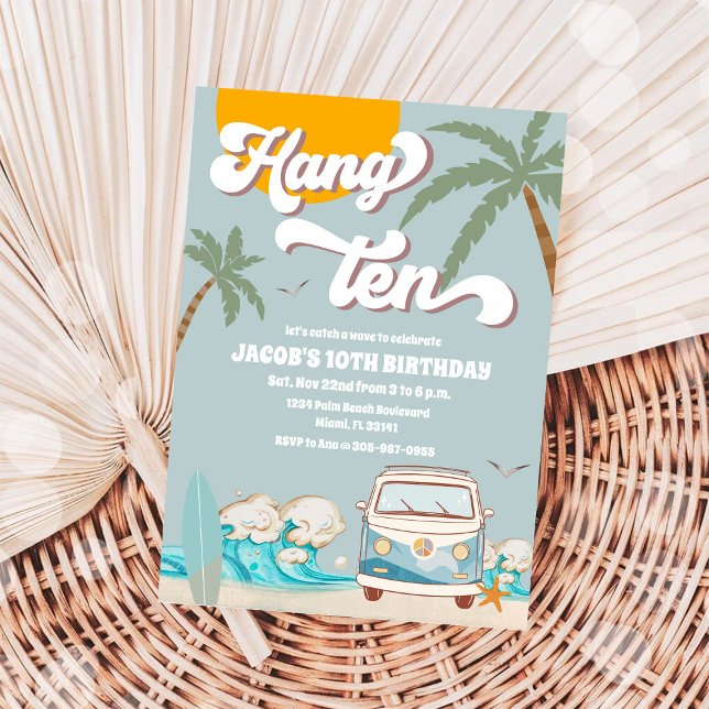 Surf Beach Birthday Party Invitation (Creator Uploaded)