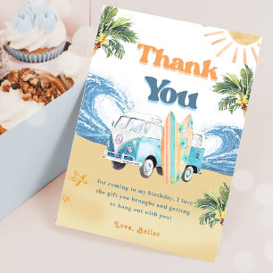 Surf Beach Birthday Party Thank You Card
