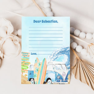 Surf Beach Birthday Party Thank You Card