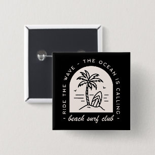 Surf beach club surfing lovers squad crew black button