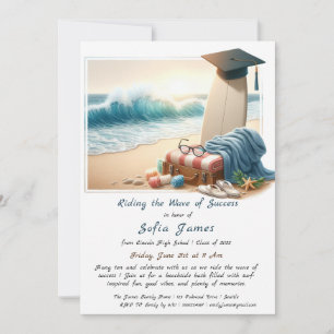 Surf Beach Graduation Party Invitation