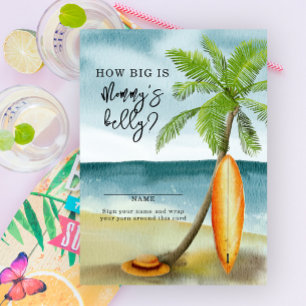 Surf beach - how big is mommy's belly enclosure card