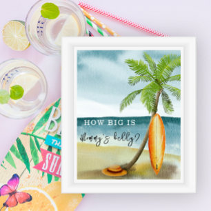 Surf beach - How big is Mommy's belly Poster