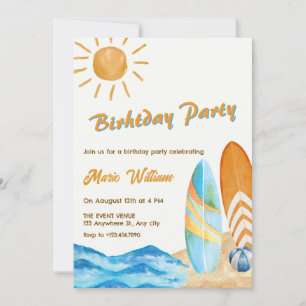 Surf beach party  invitation