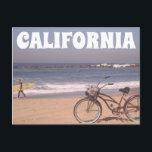 Surf Bicycle California Beach Postcard<br><div class="desc">Hello! Hope you like this photo I took! Feel free to add your own text and check my shops for more!</div>