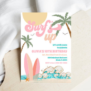 Surf Birthday Beach Party Invitation